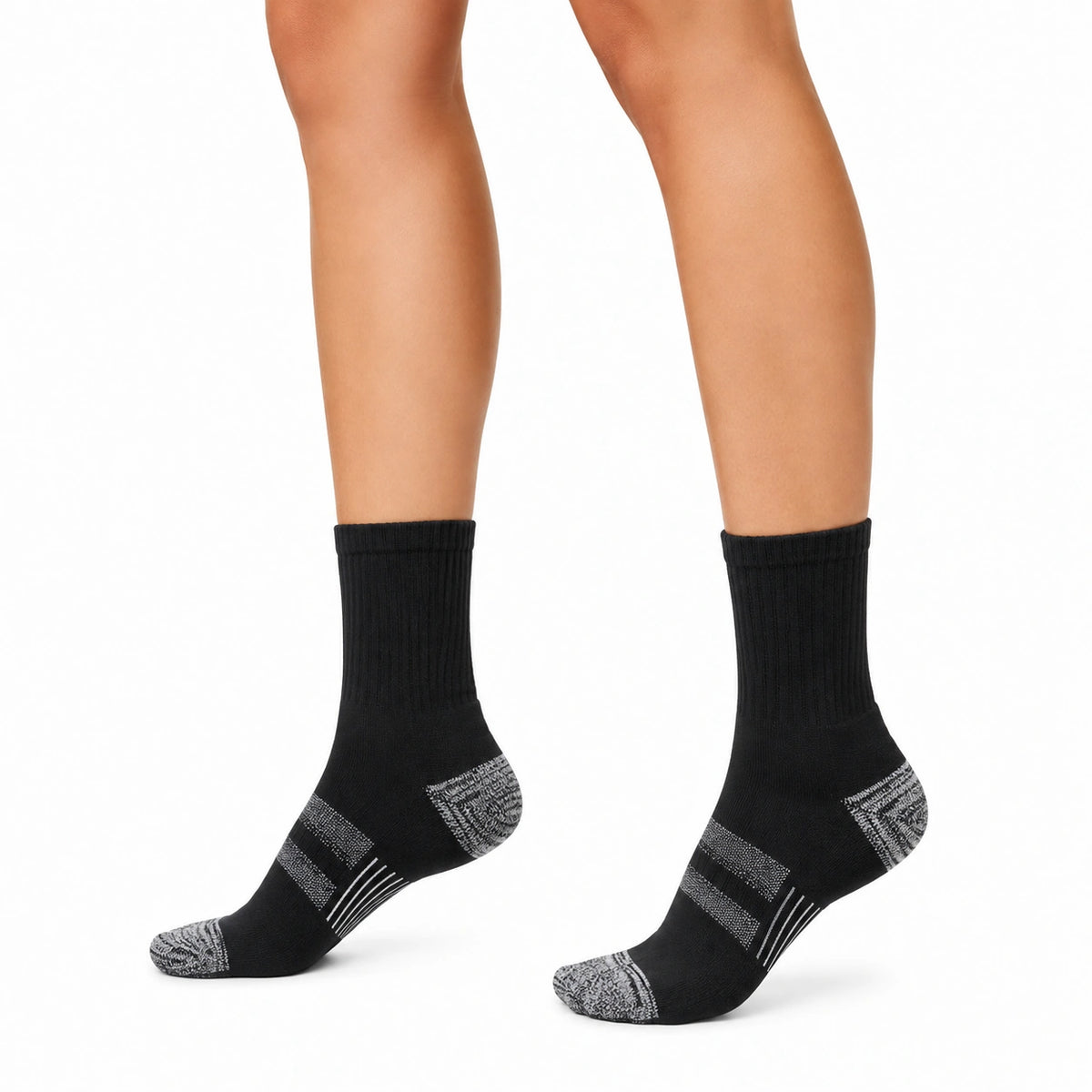 Calcetines deportivos 43-46 de punto negros y grises de caña media