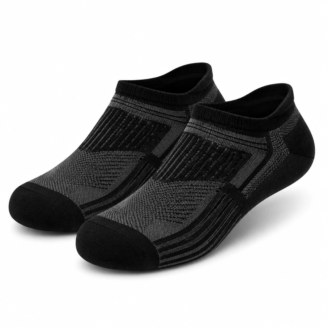 Calcetines tobilleros 35-38 de punto negro/gris para uso deportivo y diario