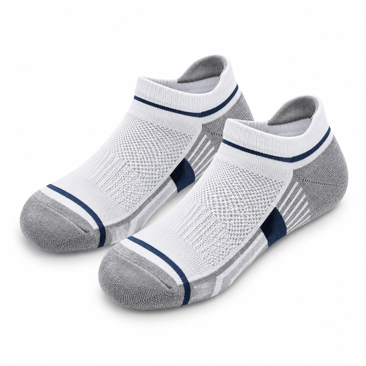 Calcetines tobilleros 39-42 de punto blanco gris y azul marino transpirables para deporte