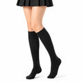 Calcetines altos 35-38 negros de punto acanalado para mujer - estilo hasta la rodilla