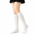 Calcetines hasta la rodilla talla 35-38 de punto blanco con trenzas estilo clásico