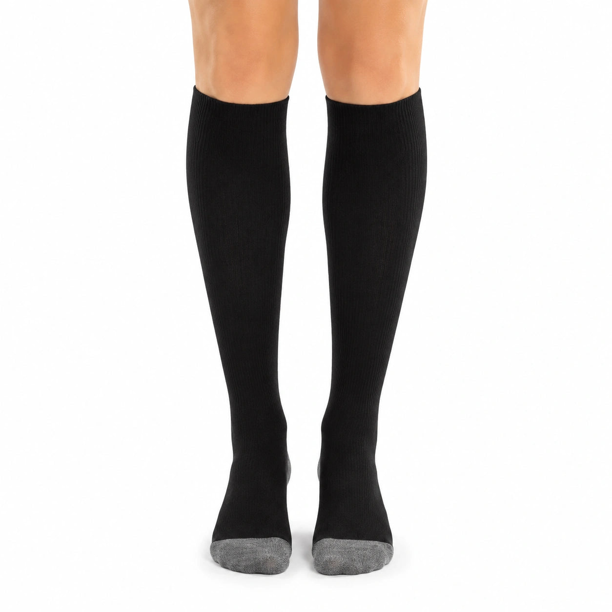 Calcetines altos 39-42 de punto negro/gris estilo deportivo