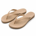 Chanclas talla 36/37 beige de material sintético con tira en V y suela plana