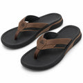 Chanclas 38/39 marrón y negro de material sintético con plantilla texturizada para uso casual