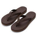 Chanclas 40/41 marrón de material sintético con tiras trenzadas para verano