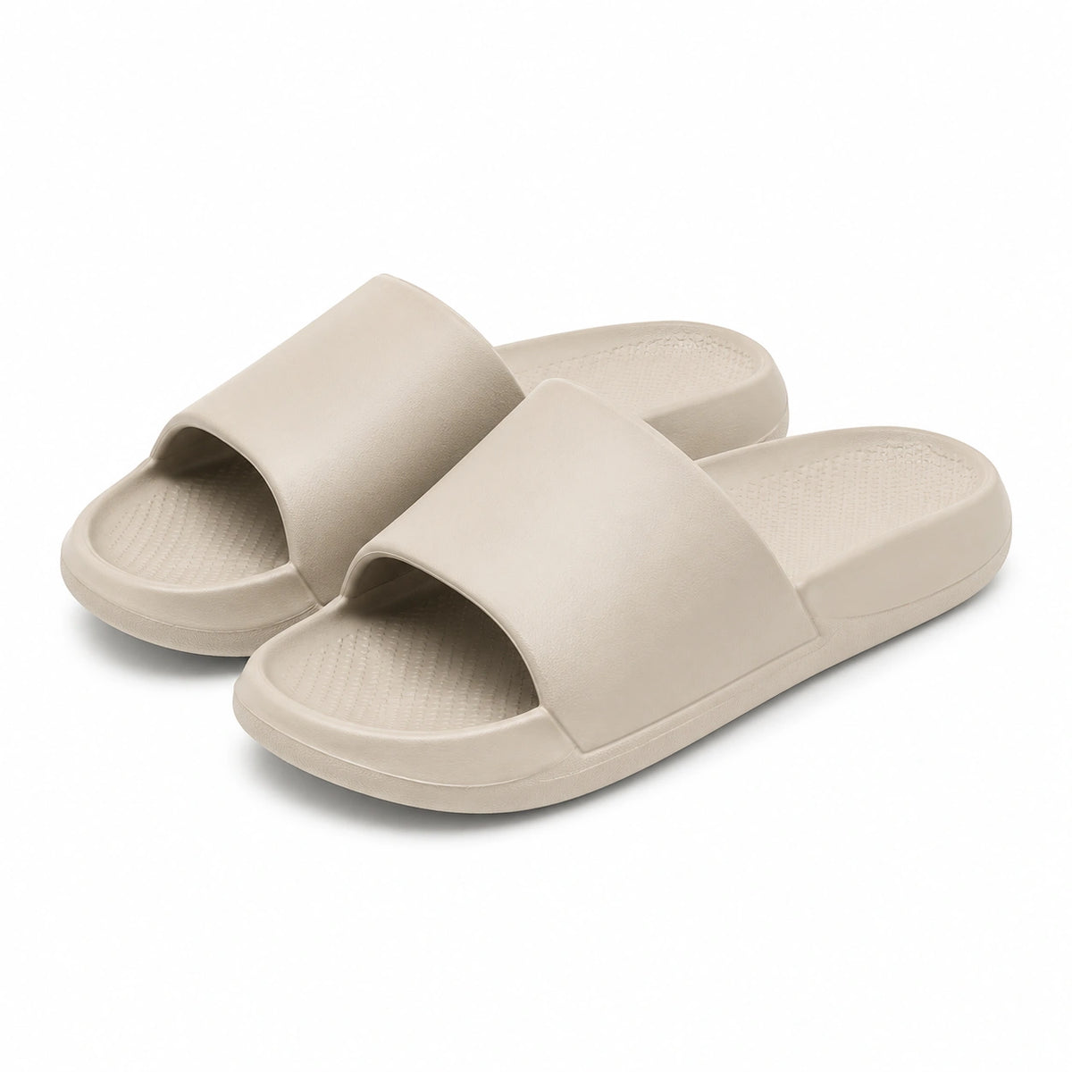 Chanclas 38/39 de espuma beige con tira ancha para uso diario