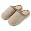 Zapatillas de casa talla 36/37 de tejido beige - abiertas por detrás con suela ligera